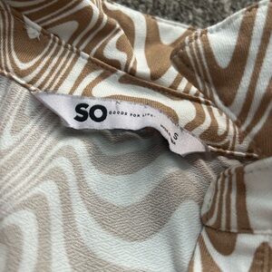 white and tan swirly sleek bodysuit